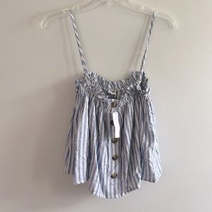 New with tags American Eagle striped ruffle cropped tank